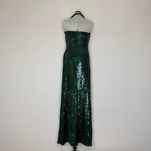Halston Tova Sequin Cowl Neck Gown - Picture 4 of 12